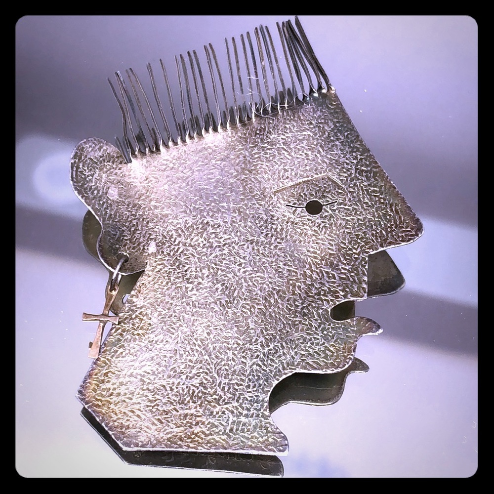 1990 MODERN MAN PIN STERLING WITH 14k cross 925